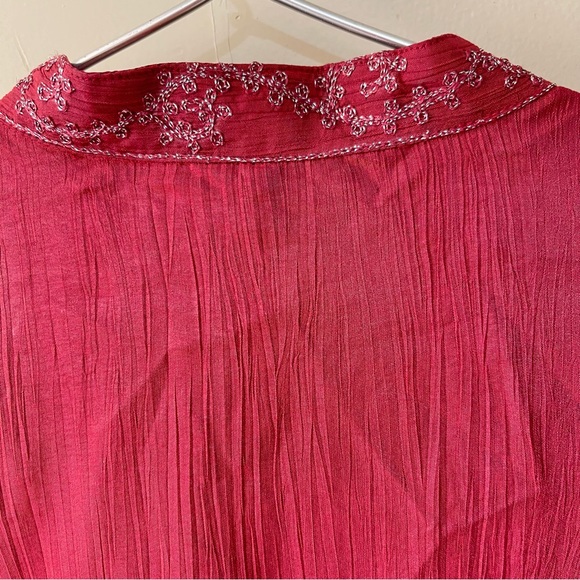 🟡Maroon Kurta for men with Fine Silver Embroidery - Picture 12 of 15